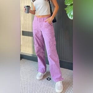 NWT American Eagle Lilac Purple Stretch Cargo Pants - Size 0 - Pastel